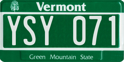 VT license plate YSY071