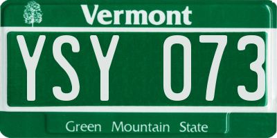 VT license plate YSY073