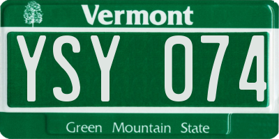 VT license plate YSY074