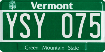 VT license plate YSY075