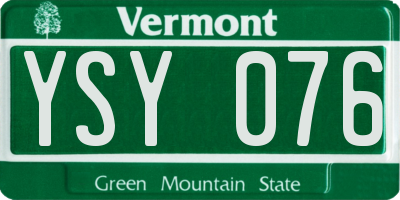VT license plate YSY076