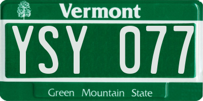 VT license plate YSY077
