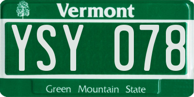 VT license plate YSY078