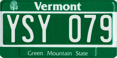 VT license plate YSY079