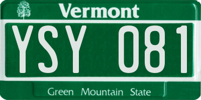VT license plate YSY081