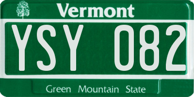 VT license plate YSY082