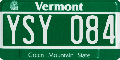 VT license plate YSY084