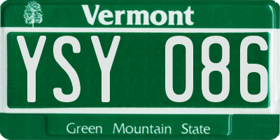 VT license plate YSY086