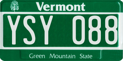 VT license plate YSY088