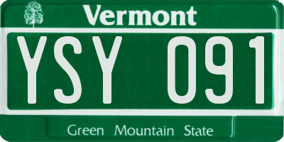 VT license plate YSY091