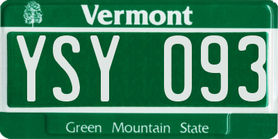 VT license plate YSY093
