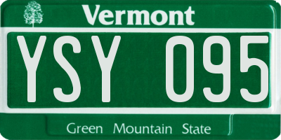 VT license plate YSY095
