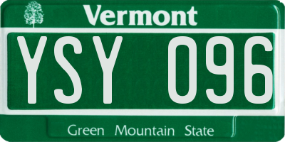 VT license plate YSY096