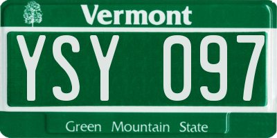 VT license plate YSY097