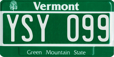 VT license plate YSY099
