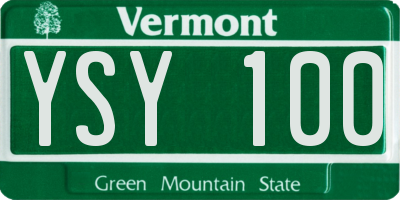 VT license plate YSY100