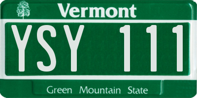VT license plate YSY111