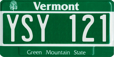 VT license plate YSY121