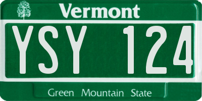 VT license plate YSY124