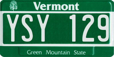 VT license plate YSY129