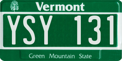 VT license plate YSY131