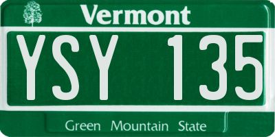 VT license plate YSY135