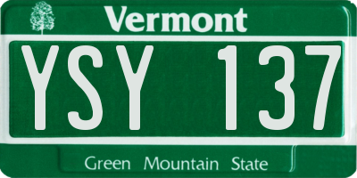 VT license plate YSY137