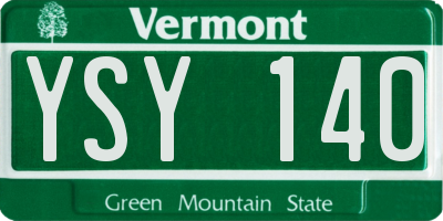 VT license plate YSY140
