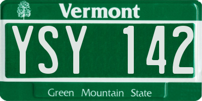 VT license plate YSY142