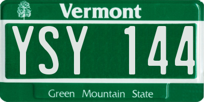 VT license plate YSY144