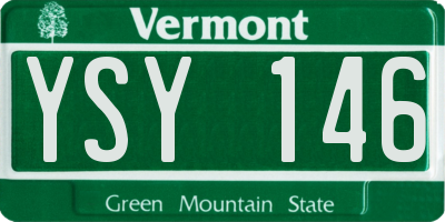 VT license plate YSY146