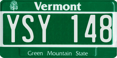 VT license plate YSY148