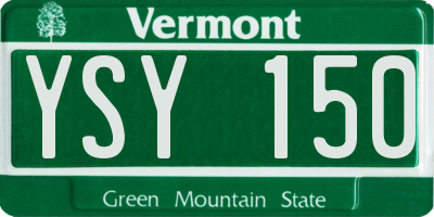 VT license plate YSY150