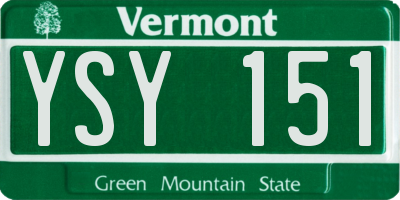 VT license plate YSY151