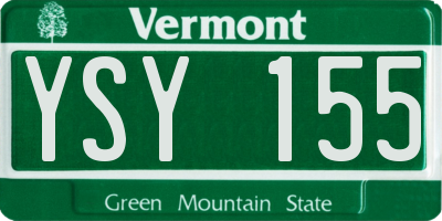 VT license plate YSY155