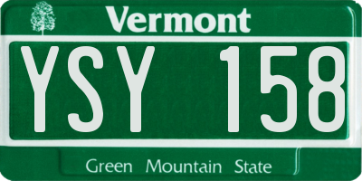 VT license plate YSY158