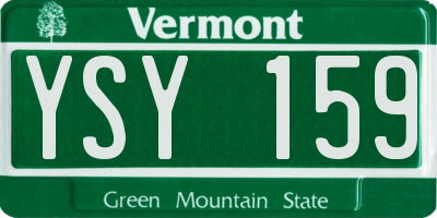 VT license plate YSY159