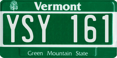 VT license plate YSY161