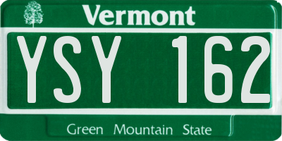 VT license plate YSY162