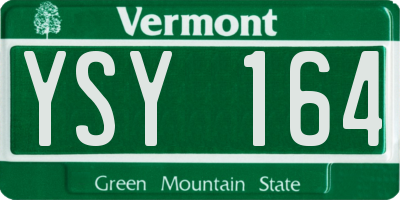 VT license plate YSY164