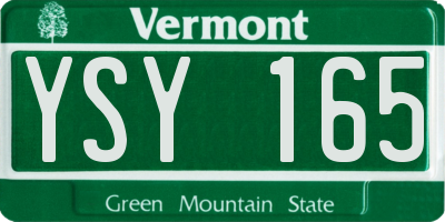 VT license plate YSY165
