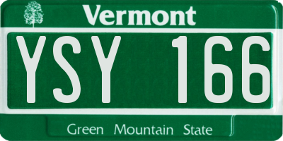 VT license plate YSY166
