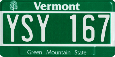 VT license plate YSY167