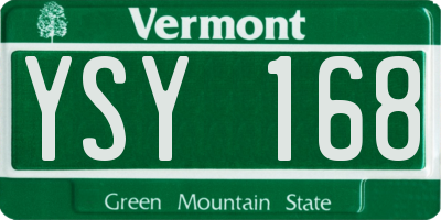 VT license plate YSY168