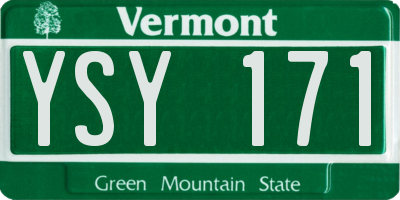 VT license plate YSY171