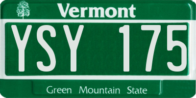 VT license plate YSY175