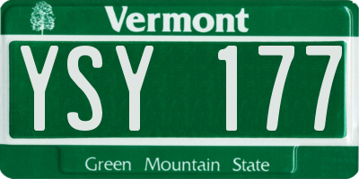 VT license plate YSY177