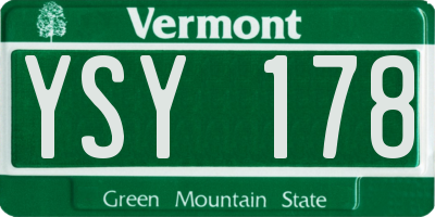 VT license plate YSY178