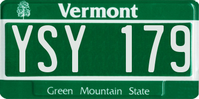 VT license plate YSY179