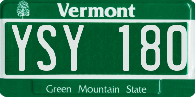 VT license plate YSY180